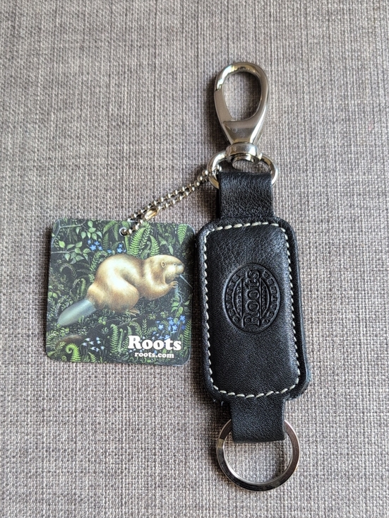 Roots Accessories - Roots Black Leather New Valet Key Fob